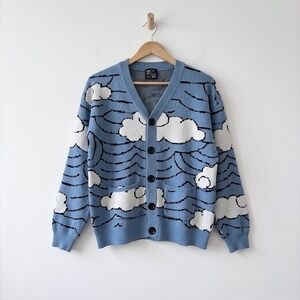 Steady Hands Demon Slayer Cloud Wave Cardigan Sweater Blue XL XXL Unisex Indie